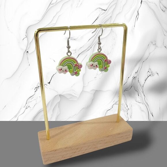 🌈Smiling Rainbow Earrings🌈(2-A010-C)Jewelry for Women - Picture 3 of 5